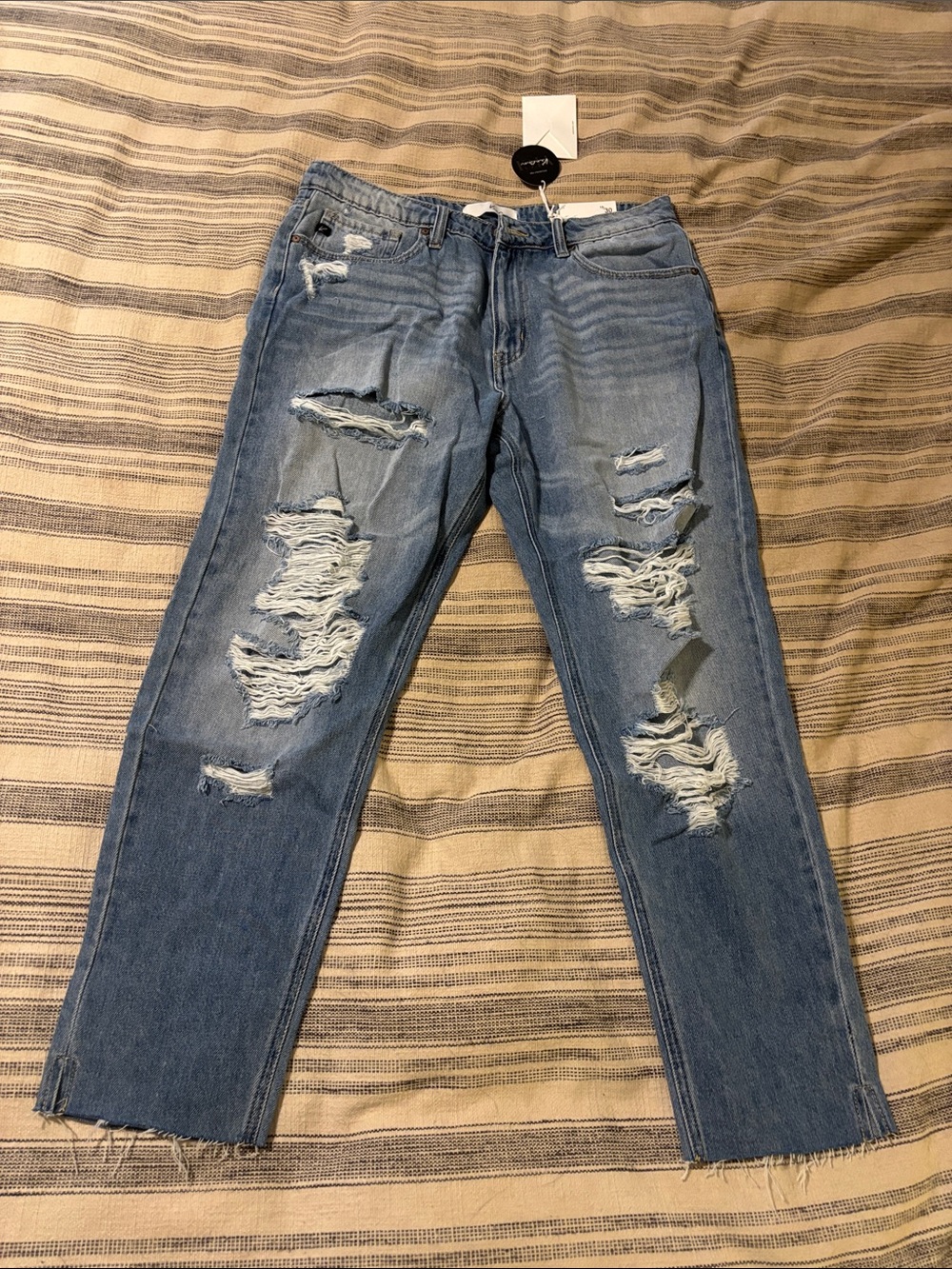 KanCan Light Blue Distressed Boyfriend Jeans